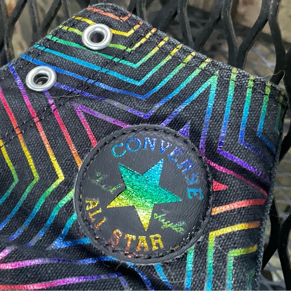 Classic Converse Cool Multicolor Iridescent All Star High Top Sneaker! - Picture 4 of 15